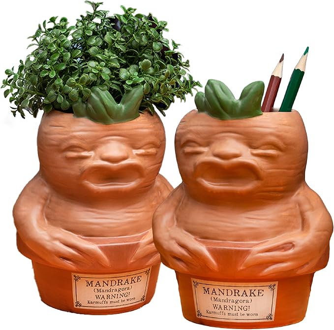 Paladone Harry Potter Mandrake Root Ceramic Planter or Pen Holder | Officially Licensed Wizarding World Merchandise and Desk Décor