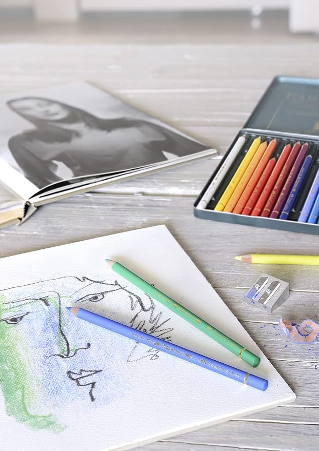 Faber-Castell Polychromos Artists' Color Pencils - Tin of 24 Colors - Premium Quality Artist Pencils