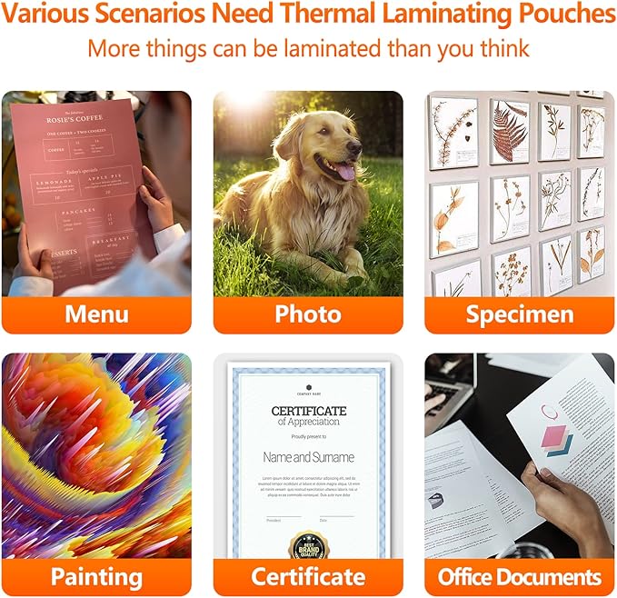 SJPACK Thermal Laminating Pouches, 9 x 11.5 Inches Laminating Sheets, 5 Mil Thick Laminate Sheets, 100 Pack, Clear
