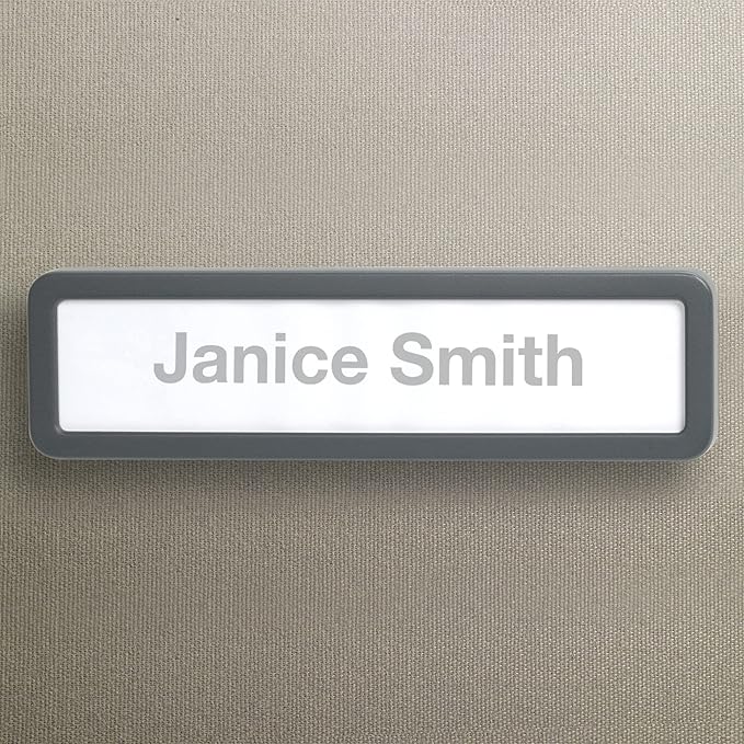 Office Depot® Brand Cubicle Name Plate, 2 5/8" x 9 1/8" x 7/8", 30% Recycled, Charcoal
