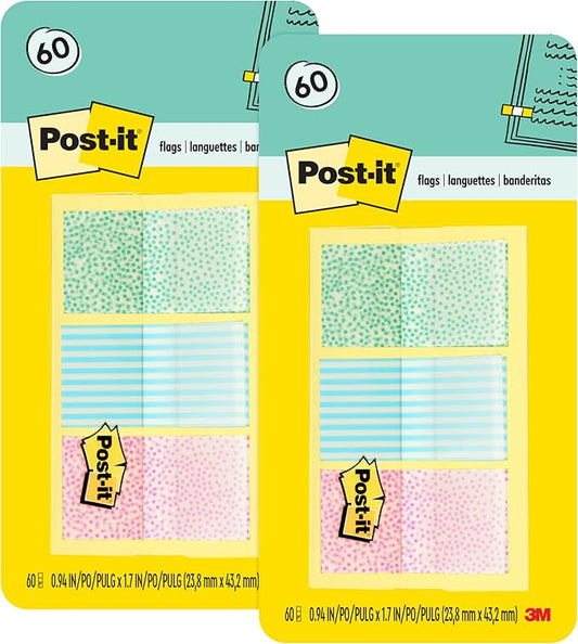 Post-it Pattern Flags, 60/On-The-Go Dispenser, 47 in, Gradient Pattern Collection (682-GRDNT) (Pack of 2)