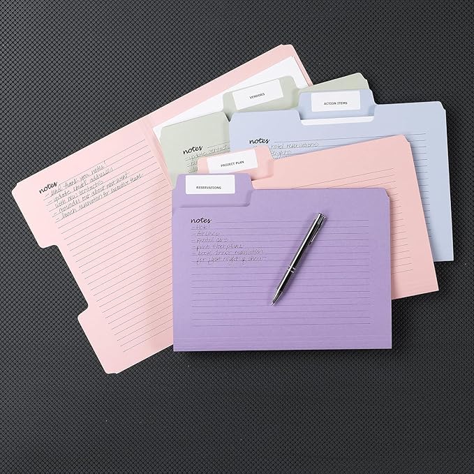 Smead SuperTab Oversized Tab File Folders, 1/3-Cut Oversized Tabs, Letter Size, Assorted Colors, 24 per Pack (11651)
