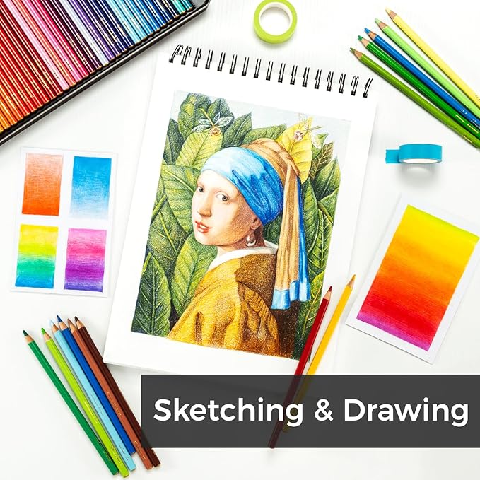 Ohuhu Colored Pencils: 72 Oil-based Drawing Pencils for Coloring Portrait Sketching Landscape, Durable Soft Core, Professional 72 Pack for Artist, Adult & Beginners, Halawa Series