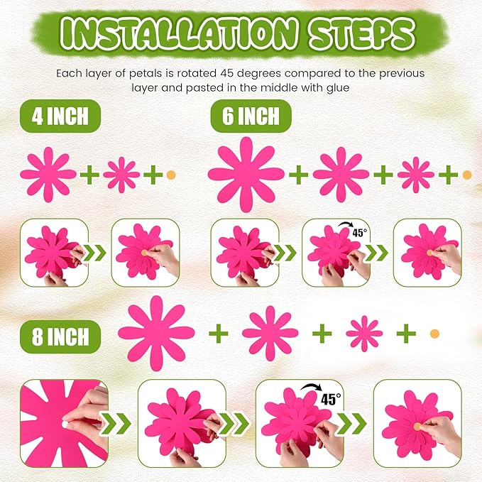 Spring Bulletin Board Decorations Set March Flowers Bulletin Board with 3D Paper Floral Cutouts Classroom Decorations Back to School Wall Decor Party Favor(Welcome Back to School)
