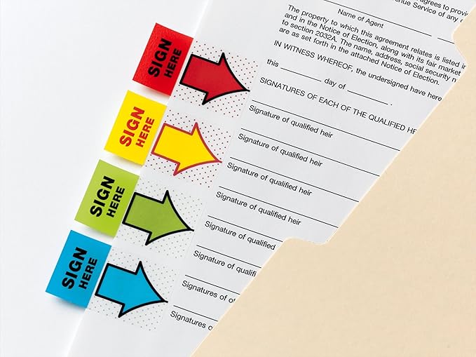 Post-it Sign and Date Flags, 50/Dispenser, 2 Dispensers/Pack, 1 in Wide, Bright Green (680-SD2)
