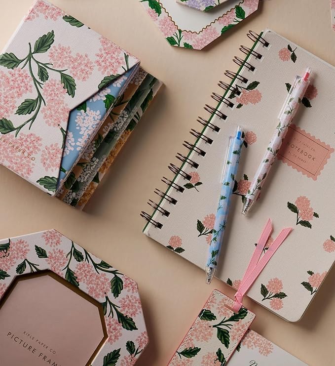 RIFLE PAPER CO. Pink Hydrangea Spiral Notebook
