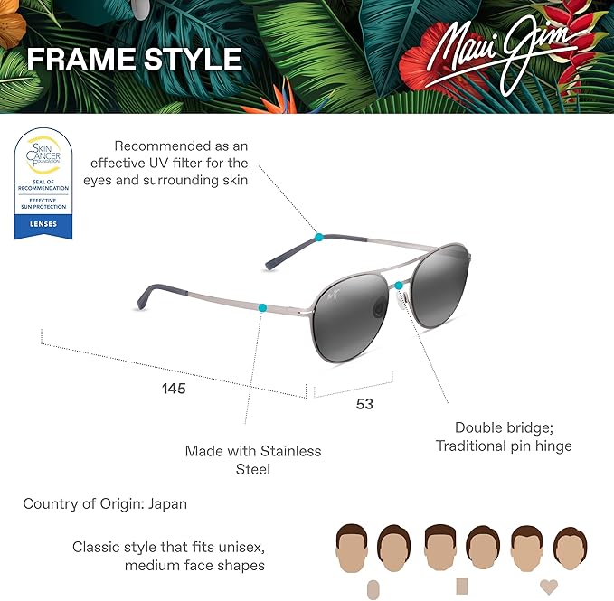 Maui Jim Polarized Men's and Women's Half Moon Round Sunglasses