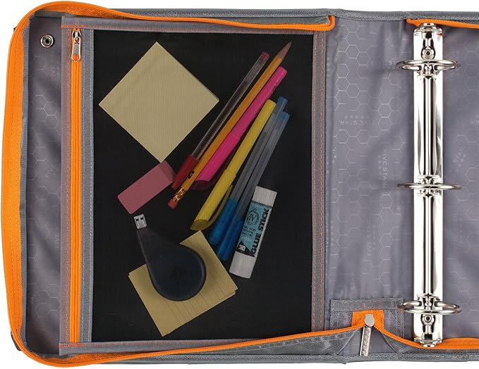 Five Star Sewn Zipper Binder, Fabric, 2 Inch 3 Ring Binder With 4 Inch Capacity, Assorted Colors, Color Selected For You, 1 Count (Pack of 1)