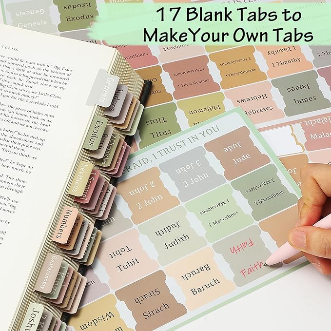 Bible Journaling Kit, 12 Pastel No Bleed Highlighters and 6 Color Pens & Laminated Tabs, Bible Study Supplies Essentials, Christian Gifts for Women