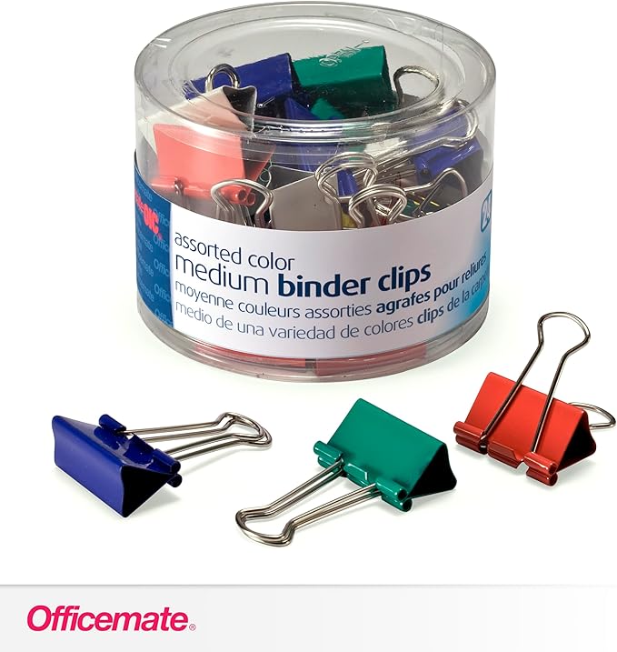 Officemate Assorted Color Binder Clips ()