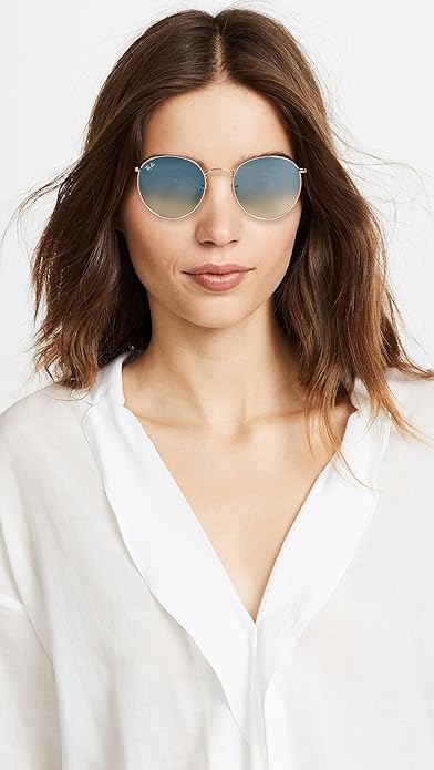 Ray-Ban Unisex Rb3447n Round Flat Lens Round Sunglasses