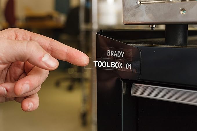Brady Authentic (M21-250-430-WT-CL) Harsh Environment Polyester Label for Lab, Asset Tracking and Datacom, White on Clear- For M210, M210-LAB, M211, BMP21-PLUS and BMP21-LAB Printers, 0.25" W 21' L