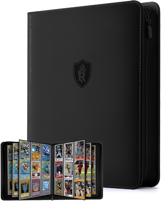 9 Pocket Toploader Binder with Zipper – Holds 288 Top Loaders – Premium Double-Sided Card Album for Trading Cards, TCG, MTG, Sports Cards
