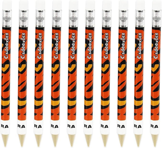 Zebra Cadoozle Mini Mechanical Pencil - 0.7mm Lead - Novelty Tiger Animal Print - Pack of 10