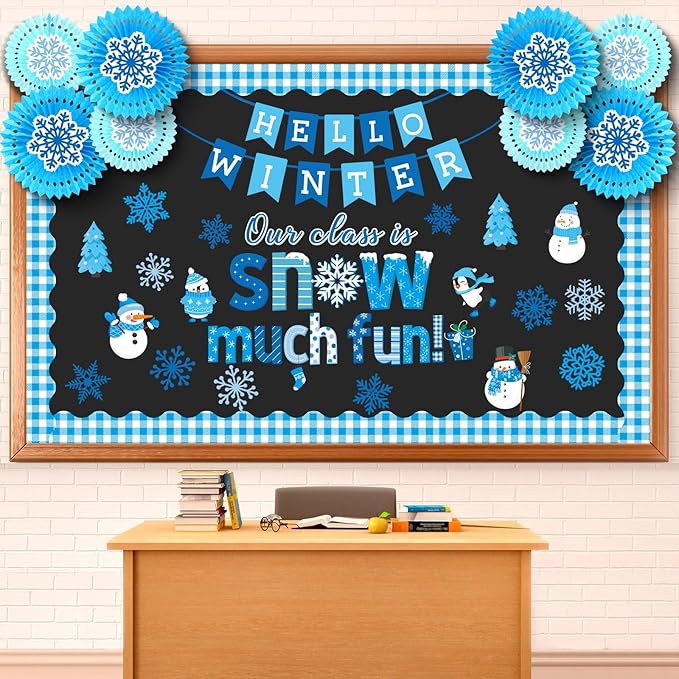 Eersida Spring Bulletin Board Decorations with Paper Fans St Patricks Day 3D Classroom Bulletin Board Christian Easter Flower Bunny Cutouts School VBS Library Church Window Wall Decor(Snow)