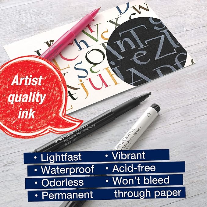 Faber-Castell Calligraphy Pitt Artist Pen Set - 6 Subtle Toned Calligraphy Pens