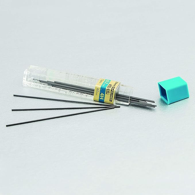 Pentel Super Hi-Polymer Lead Refill, (0.7mm) Medium, 4H, 144 Pieces of Lead, 12 Tubes of Lead (50-4H)