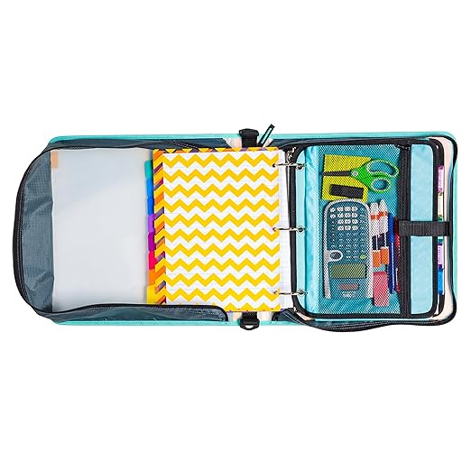 Case-it Iridescent Go Tab Zipper, 2" O-Ring with Removeable 5-Color tabbes, Expanding File Folder and Shoulder Strap and Handle, PS-440-VC-C, Iridescent