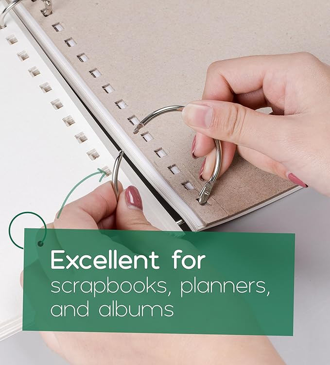 Mr. Pen Loose Leaf Binder Rings - 60 Pack, 4 Sizes, Silver Metal Rings for Index & Flash Cards
