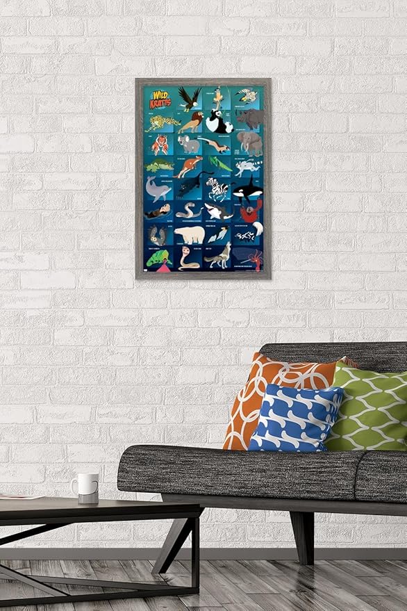 Wild Kratts - Grid Wall Poster, 22.4L" x 14.7W", Barnwood Framed Version