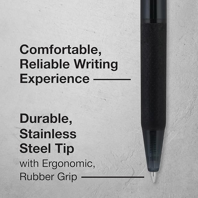 Pilot BP-1RT Advanced Ink, Retractable Ballpoint Black Ink Pens, Medium Point, Dozen Box, 1mm