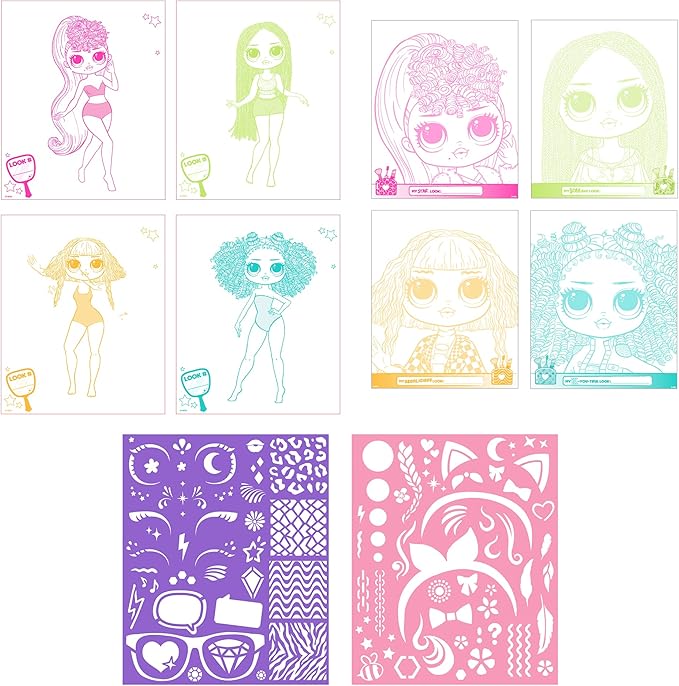 LOL Surprise! OMG Flawless Fashion Sketchbook by Horizon Group USA, DIY Craft Kit, Learn Pattern Making & Drawing, Includes Sketchbook, Stencils, Art Pages, Repositionable Stickers & More