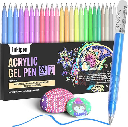 Colorful Pens, 24Pcs Colored Pens Fine Point Smooth Writing Pen, 1.0mm Colored Ink Gel Pen for Journaling Note Taking Writing, Acrylic Gel Pens for Coloring (24 Pcs Color)