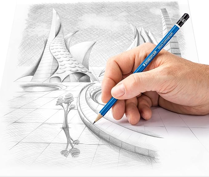 Staedtler Mars Lumograph 8H Graphite Art Drawing Pencil, Hard, Break-Resistant Bonded Lead, 12 Pack, 100-8H