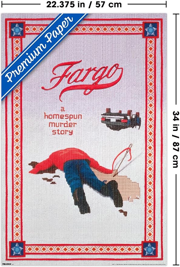 Fargo (1996) - One Sheet Wall Poster, 34L" x 22.4W", Premium Poster & Clip Bundle