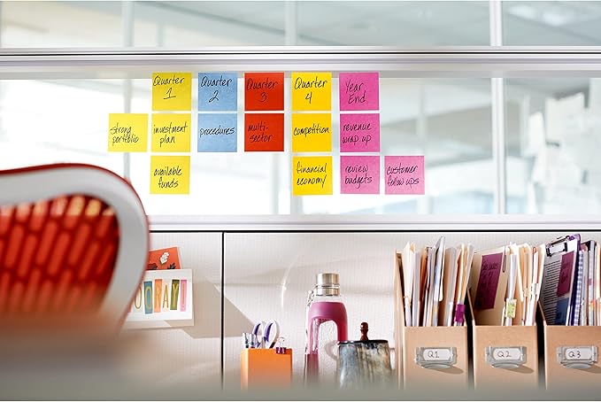 Post-it Super Sticky Notes, 5 Sticky Note Pads, 3 x 3 in., Ideal for Organization in Your Dorm, Home or Office, Single Color Packs Collection, Purple Iris