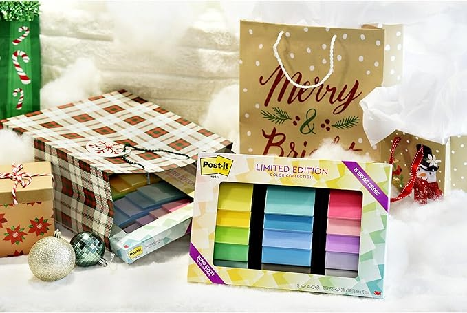 Post-it Super Sticky Notes, Limited Edition Color Collection, 3x3 in, 15 Pads, 45 Sheets/Pad (Pack of 12)