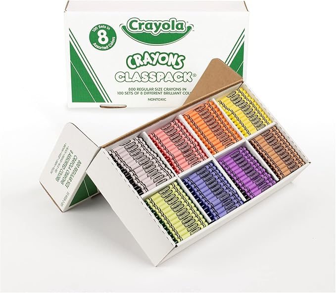 Crayola Crayon Classpack (800ct), Bulk Crayons for Kids, Bulk School Supplies, Large Crayon Box, Preschool Teacher Classroom Essentials, Ages 5, 6, 7