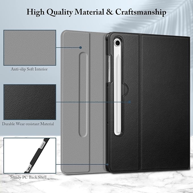 FINTIE Keyboard Case for Samsung Galaxy Tab S10 Lite/ S10 FE/ S9 FE 5G 10.9 Inch/Tab S9 11 Inch with S Pen Holder, Slim Stand Cover Detachable Wireless Bluetooth Keyboard, Black