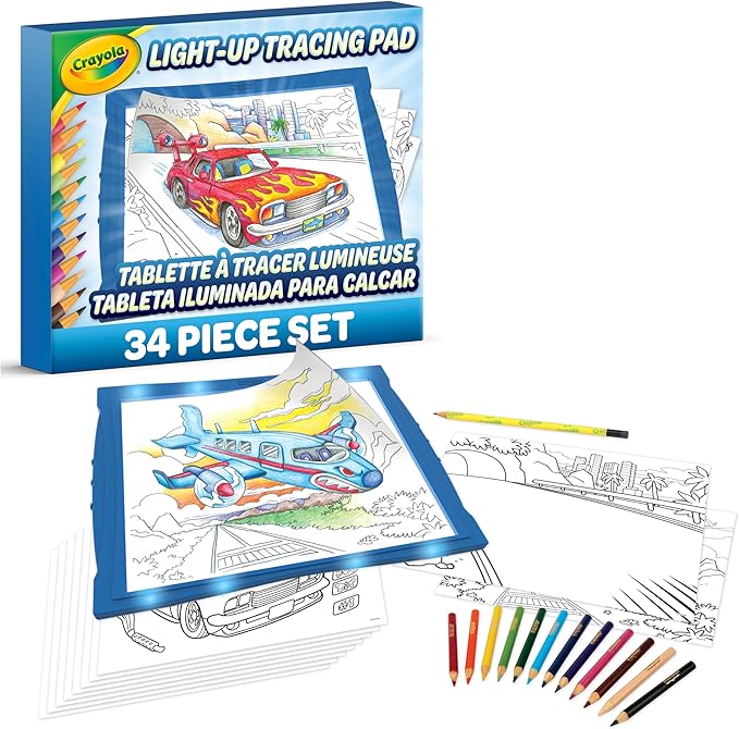 Crayola Light Up Tracing Pad - Blue, Drawing & Tracing Projector for Kids, Essential Easter Basket Stuffers & Gifts, Sketching Light Box Table, Toys for Kids, Ages 6+