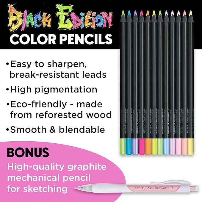 Faber-Castell Anime Drawing Kit: Chibi Edition | Step-by-Step Instruction Book with 20 Practice Pages, Color Pencil Set & Drawing Supplies for Kids, Easter Basket Stuffers (1 Book)