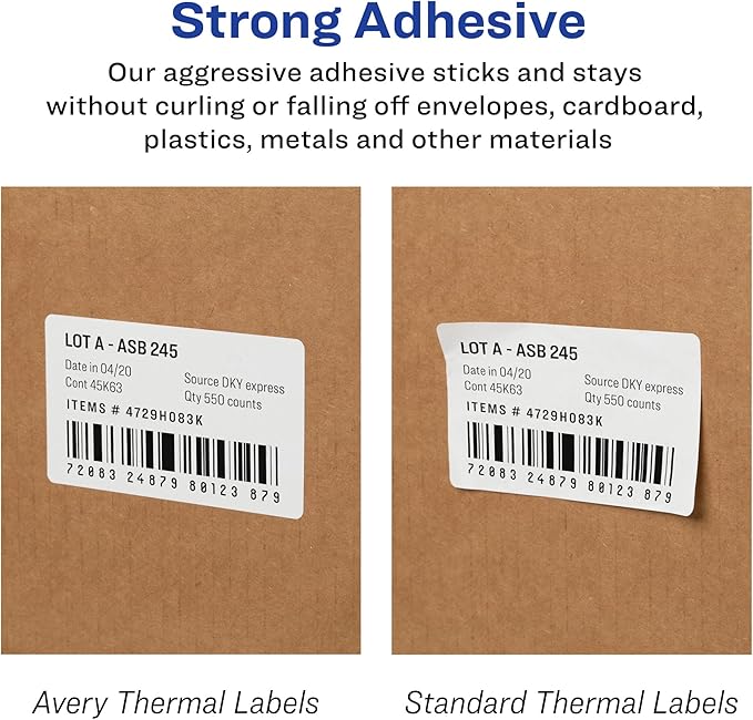Avery Direct Thermal Address Labels, 1-1/8" x 3-1/2", White, Comparable to DYMO 30252, 350 Blank Labels per Roll, 2 Rolls, 700 Total (4183)