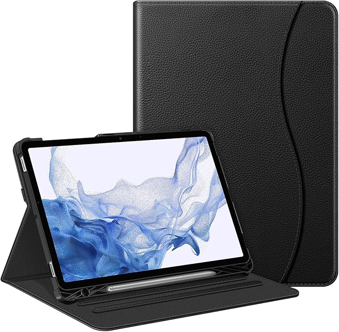 Fintie Case for Samsung Galaxy Tab S8 2022/Tab S7 2020 11 Inch (Model SM-X700/X706/T870/T875/T878) with S Pen Holder, Multi-Angle Viewing Stand Cover with Pocket Auto Sleep/Wake, Black