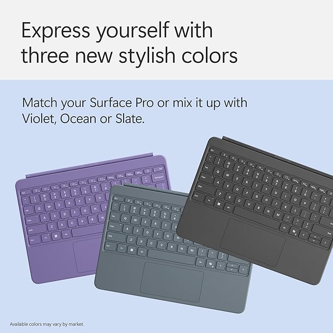 Microsoft Surface Pro Keyboard for Surface Pro 12" Device, Keyboard Only, Alcantara Material, Slate, Bold Keyset