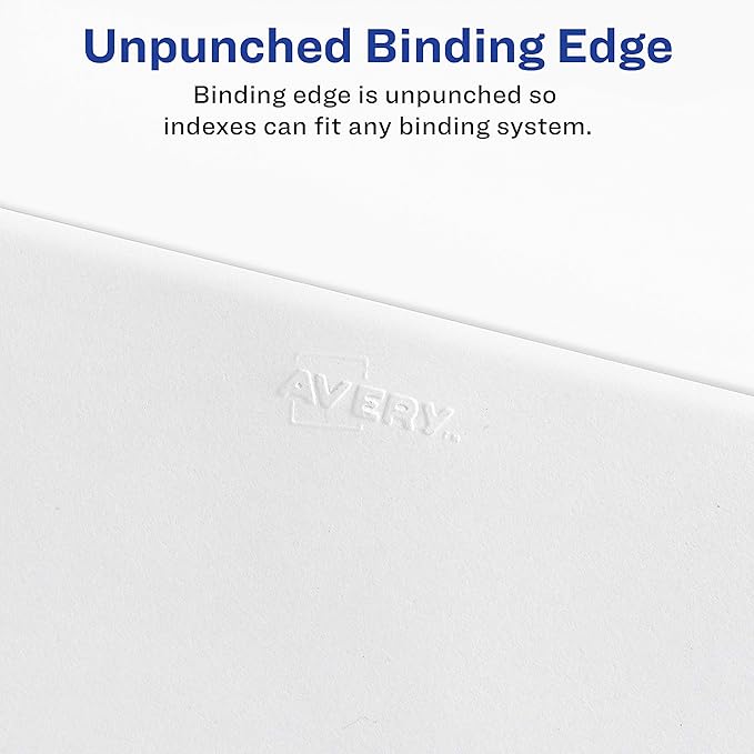Avery Legal Dividers, Standard Collated Sets, 101-125 Tab Set (01334), White (Pack of 2)