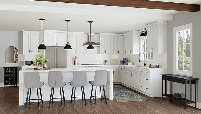 Design House Brookings Shaker Fully Assembled Wall Kitchen Cabinet W3336, 33 W x 12 D x 36 H, Painted White, Solid Wood, Design House, 569129