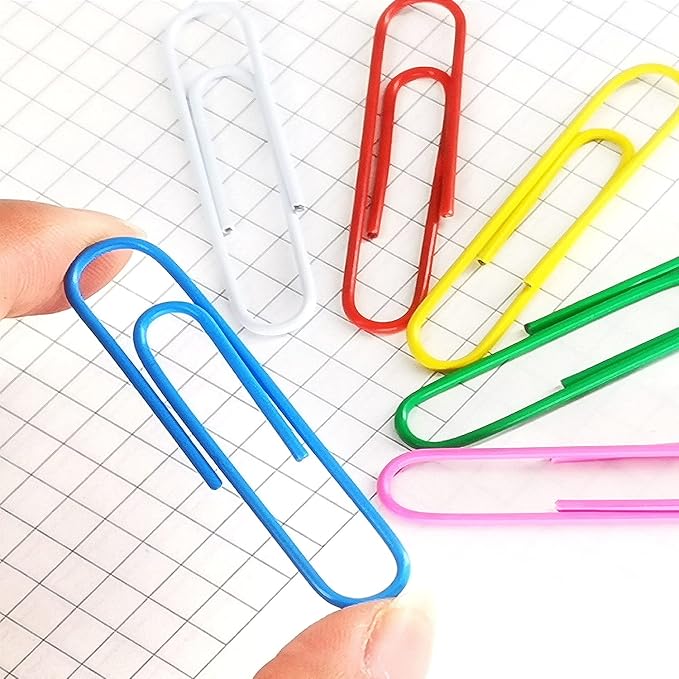 Paper Clips, 100Pcs 2 Inch Large Paperclips, Assorted Colored Coated Jumbo Reusable Big Paperclips, Large Colored Paper Clips for Office School Document Organizing