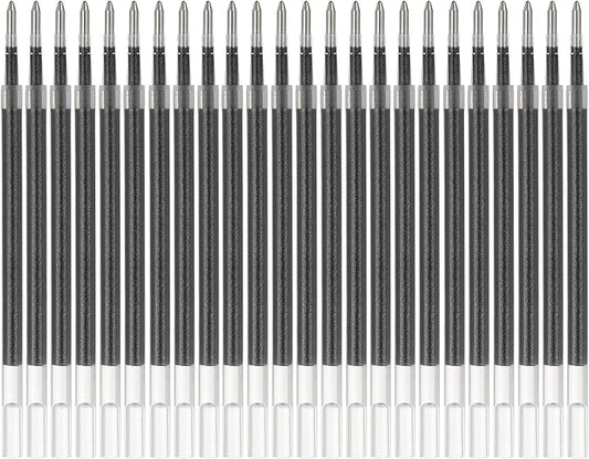 PATIKIL Gel Pen Refills, 24 Pcs 0.8mm Medium Point Glitter Coloring Gel Ink Pen Replace Refills for Retractable Click Pens Writing Drawing Doodling Office Study Classroom Supplies, Black