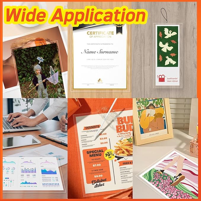 Thicker Self Adhesive Laminating Sheets 8.5 x 11 Self Sealing Laminate Sheets Lettter Size,No Machine No Heat 4mil 10PCS Clear Laminating Sheets for Protecting Documents, Photos