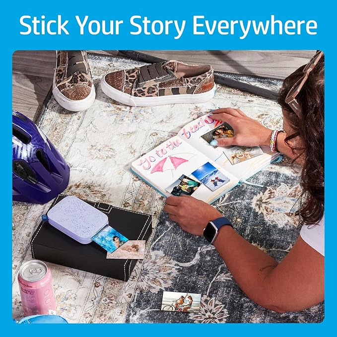 HP Sprocket Portable 2x3 Instant Photo Printer (Lilac) Print Pictures on Zink Sticky-Backed Paper from Your iOS & Android Device.