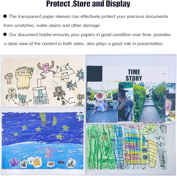 7 PCS 8.5" x 11" Rigid Print Protectors,Clear Plastic Page Protectors,Clear Rigid Top loaders,Plastic Paper Sheet Protectors for Photos,Documents,Contracts,Birth Certificate Protector (7)