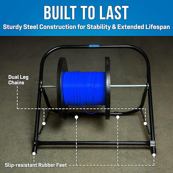 Jonard Tools CC-2726 26" Wide Steel Cable Caddy for Large Wire Reels and Cable Spools 22” x 20”, 100 Lb. Capacity