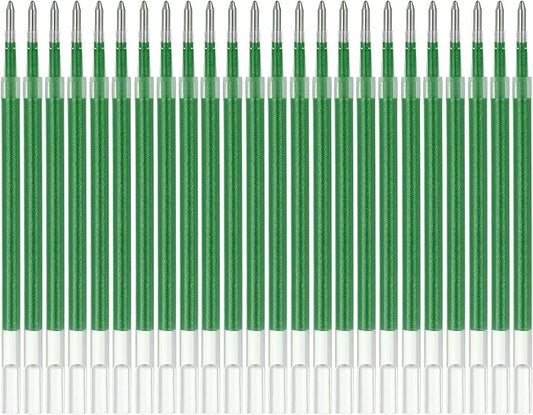 PATIKIL Gel Pen Refills, 24 Pcs 0.8mm Medium Point Glitter Coloring Gel Ink Pen Replace Refills for Retractable Click Pens Writing Drawing Doodling Office Study Classroom Supplies, Green