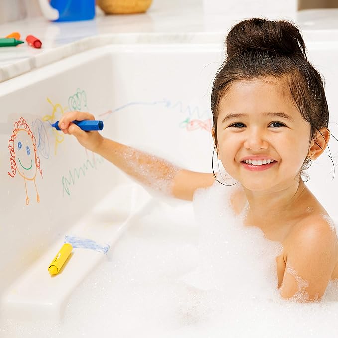 Munchkin Draw Bath Crayons Toddler Bath Toys, Non-Toxic and Washable, Fun Gift for Kids 36 Months and Up, 10 Count