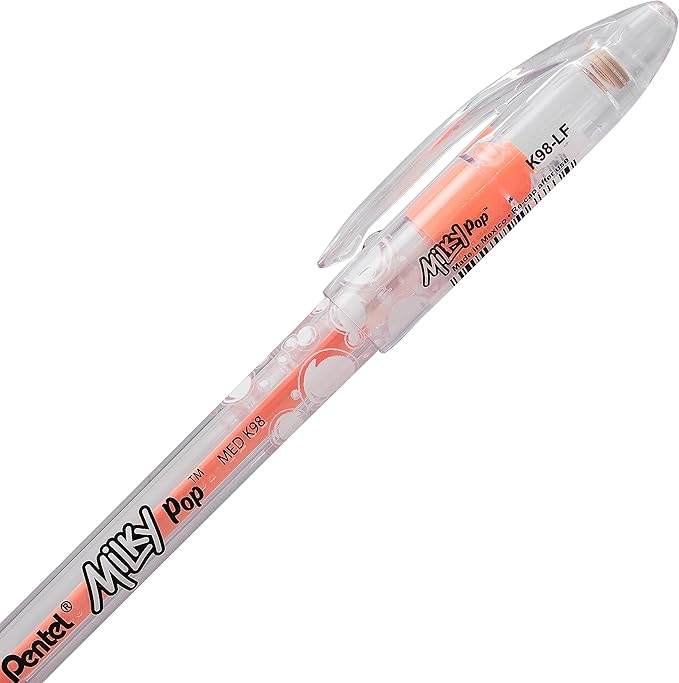 Pentel Arts Milky Pop Pastel Gel Pen, 0.8mm Medium Line, Assorted Colors, Pack of 8 (K98PABP8M)