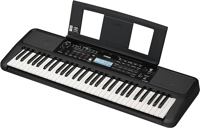 Yamaha 61 Touch Sensitive Keys Portable Keyboard for Beginners with Music Rest, Power Adapter PSR-E383